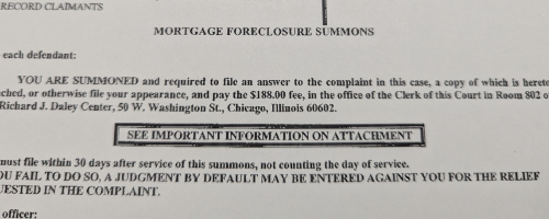 Avoid foreclosure