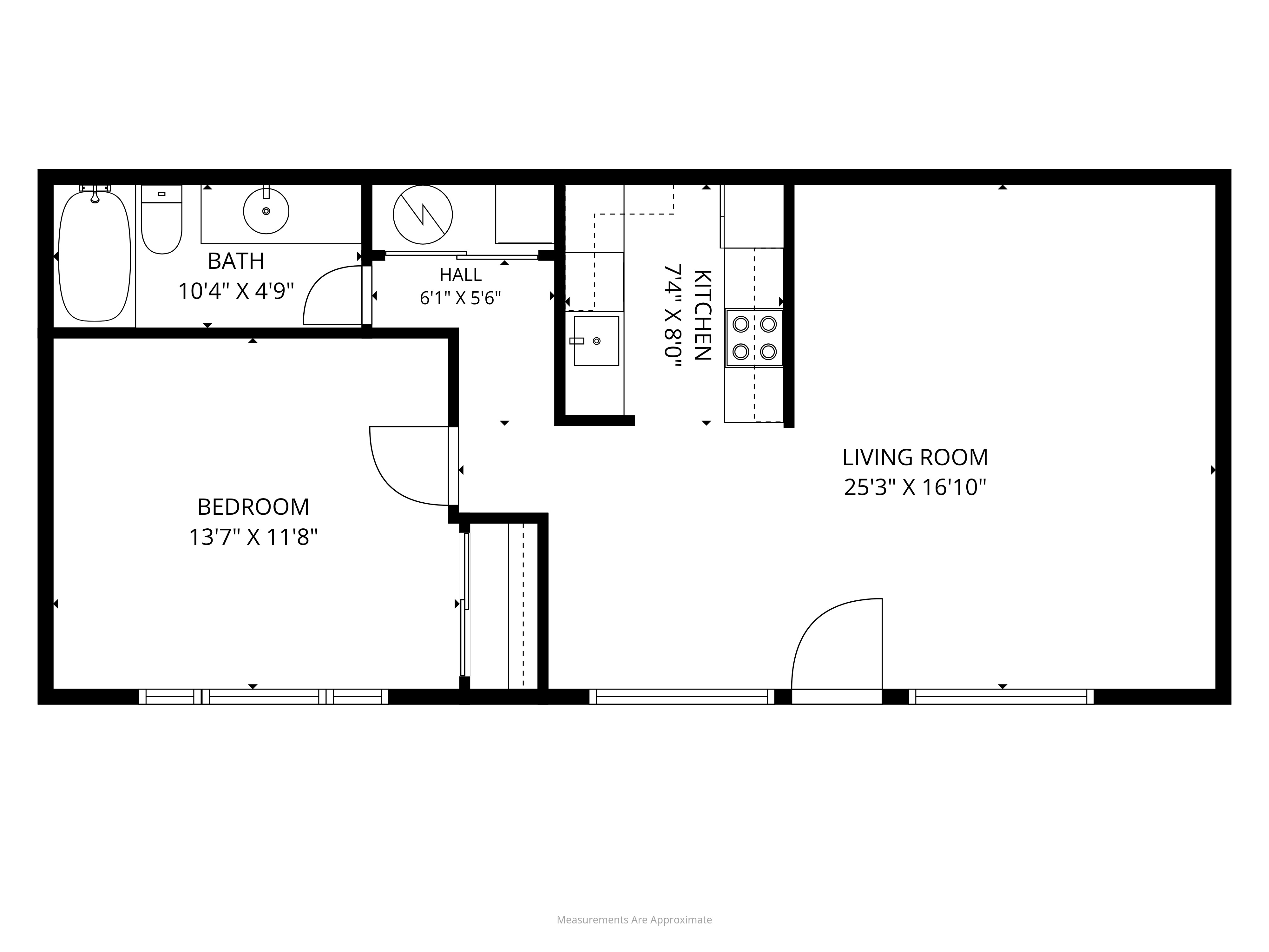 Floor plan, 612 Prospect St #1