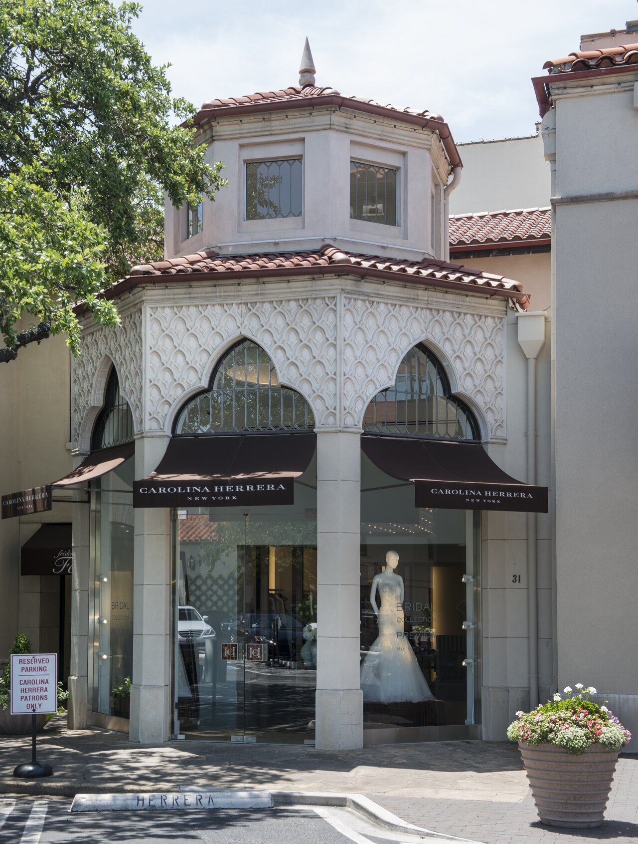 Spanish Mediterranean storefront at Highland Park Village in Highland Park, Texas