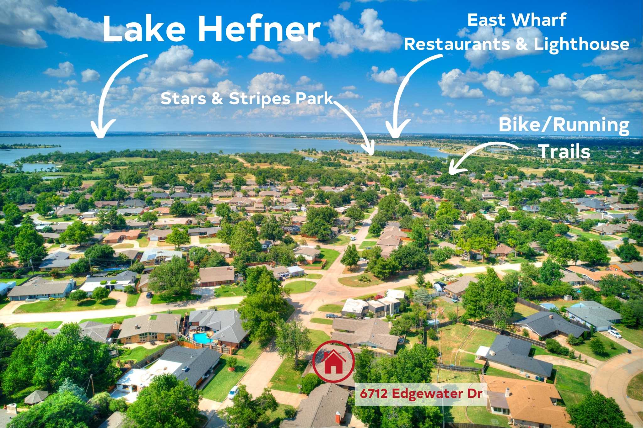 Edgewater Lakepointe drone photo at Lake Hefner OKC