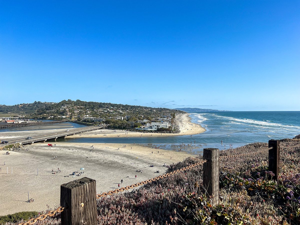 San Dieguito River mouth and Del Mar coastline viewed from James Scripps Bluff Preserve