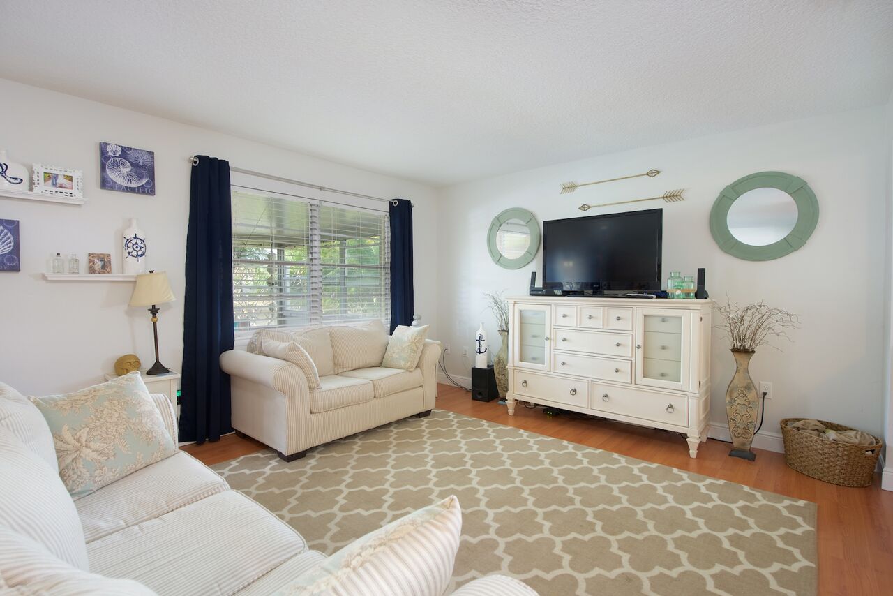 Light and Bright Family Room with Canal Views