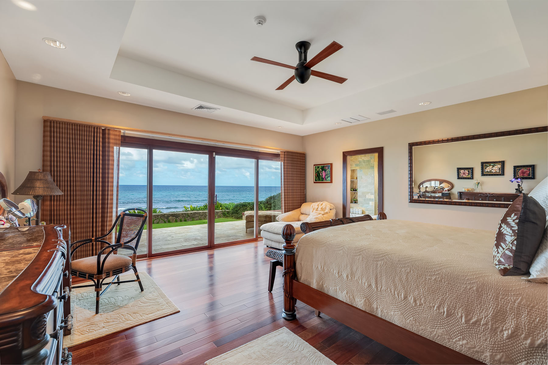 master bedroom north shore estate oahu beachfront