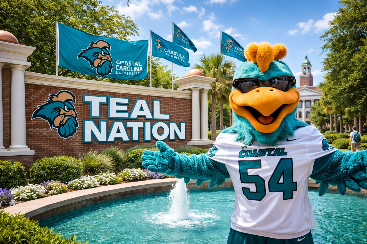 Conway locals enjoy being in close proximity to Coastal Carolina University and showing their support at home games. Teal Nation!