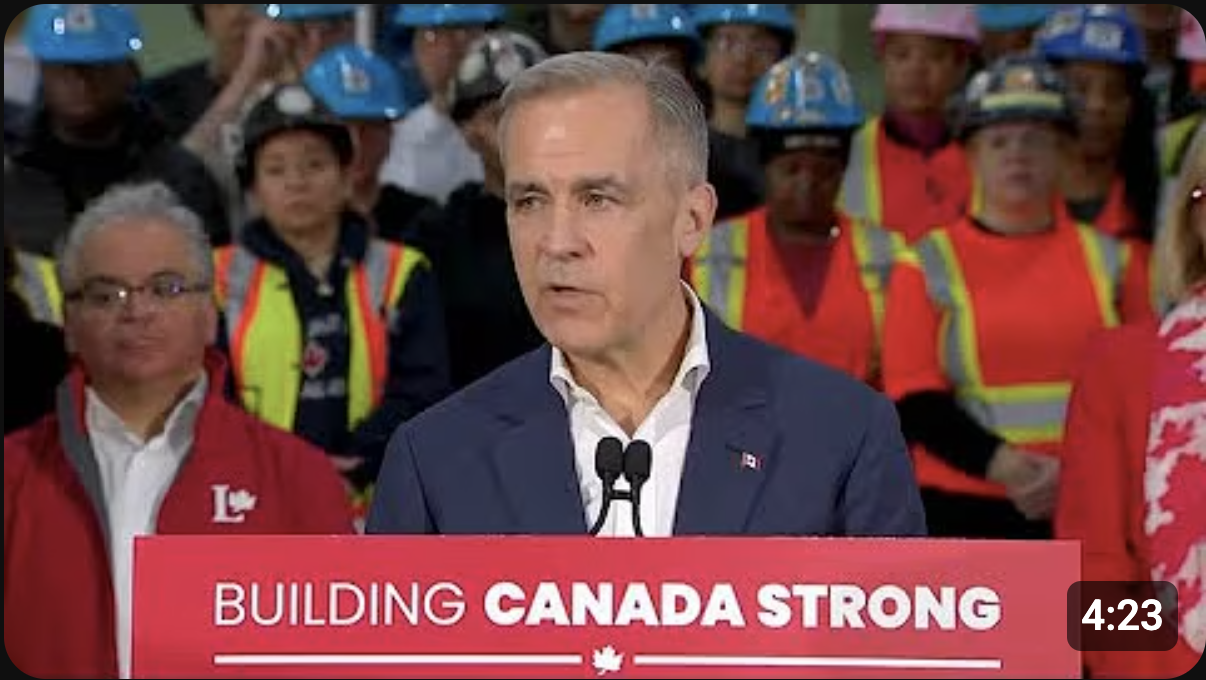 Mark Carney giving a speech about housing