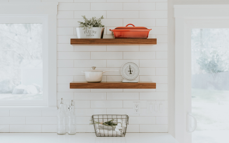 Kitchen shelves, interior design, modern, sleek, decor, style, pinterest, houzz, decor