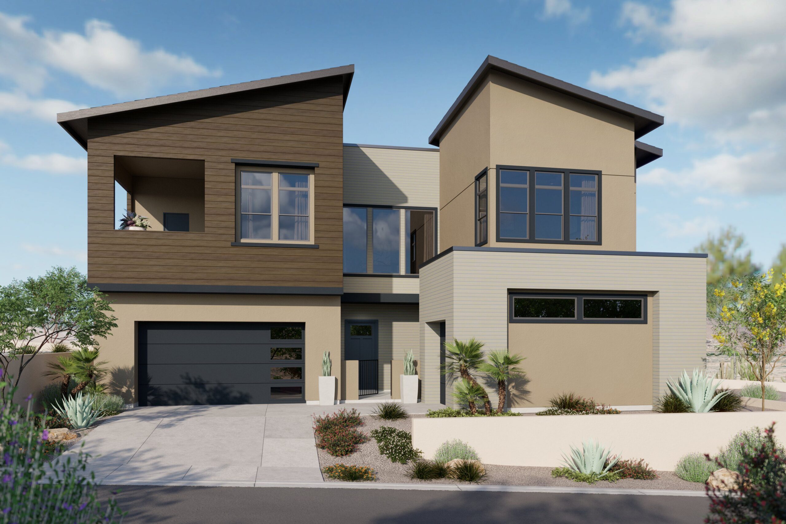 Modern two-story home exterior at Arcadia by SHAWOOD