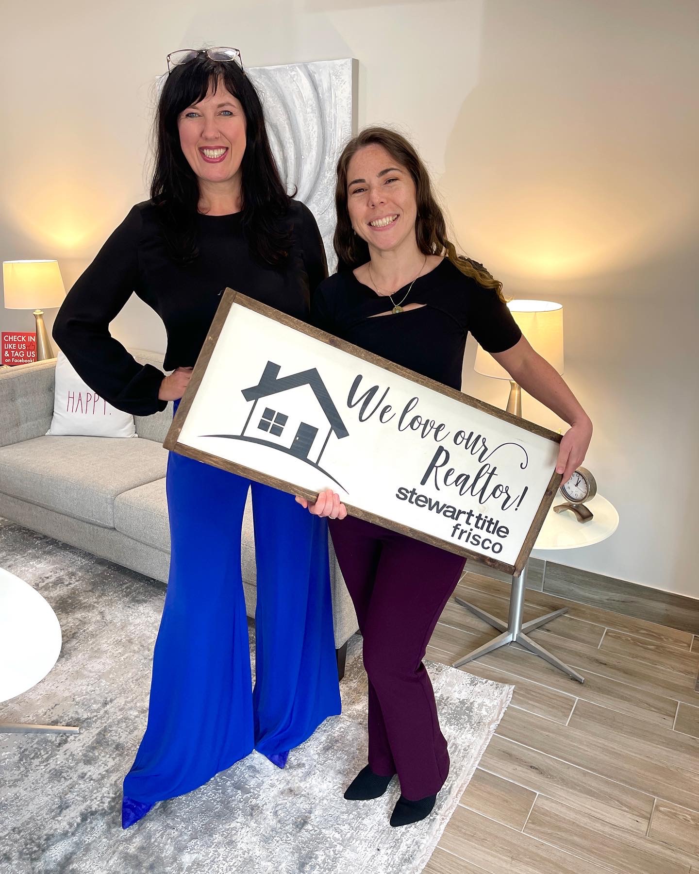 Happy first time buyer with realtor