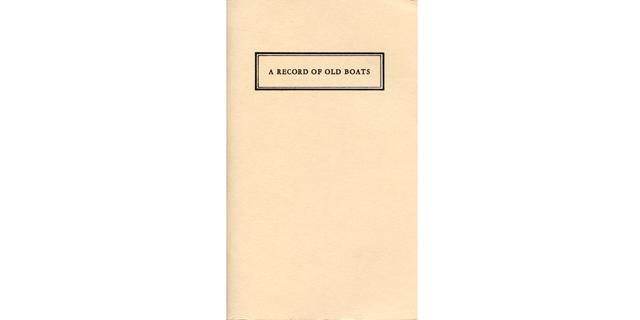 A Record of Old Boats cover