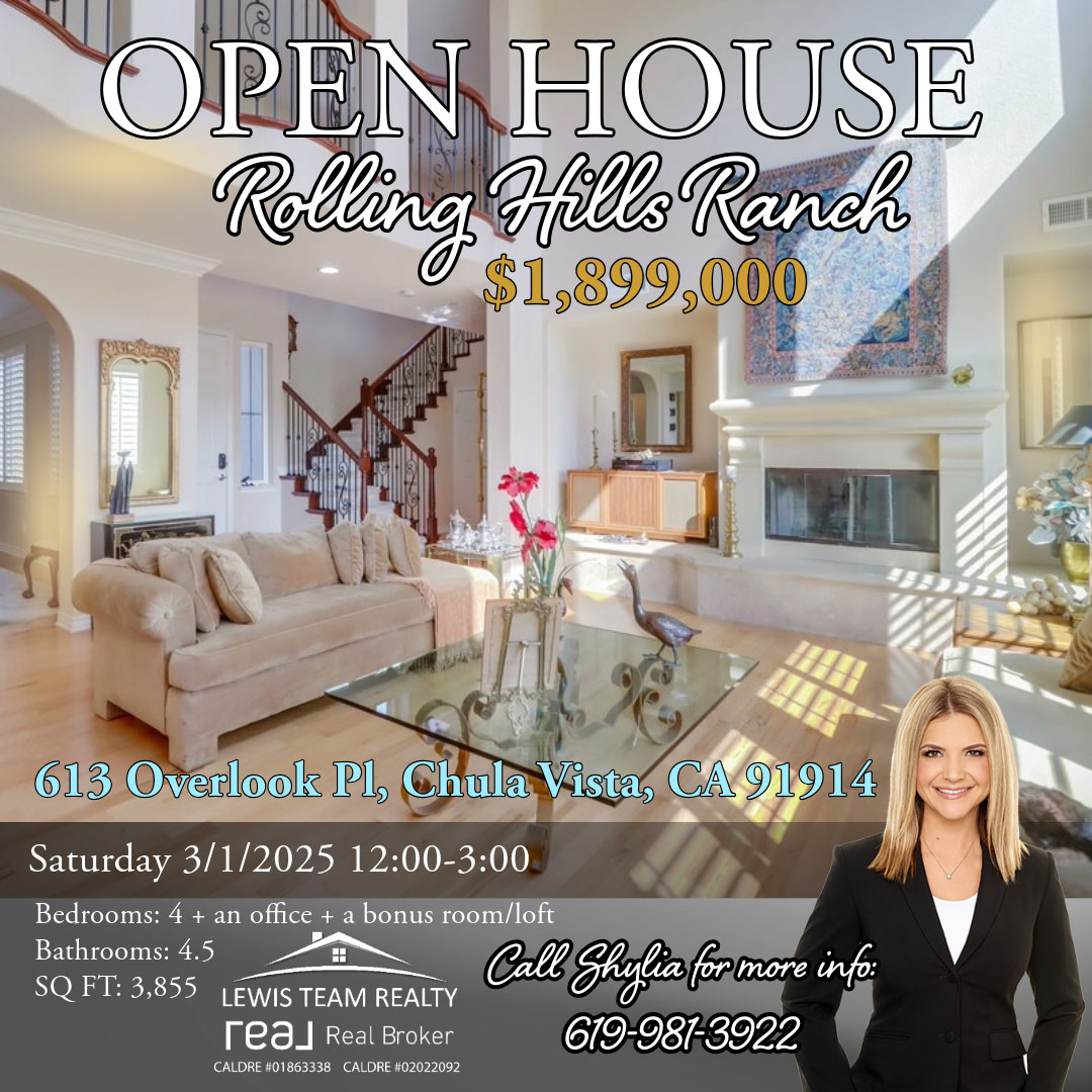 Chula Vista Open House 2025 Rolling Hills Ranch Real Estate