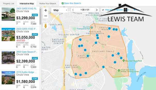 East Lake Real Estate Searching by a map
