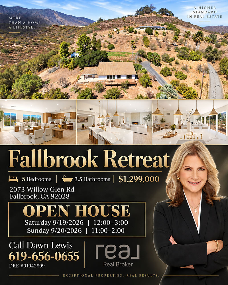 Fallbrook Executive Home For Sale 5 Bedrooms North County San Diego