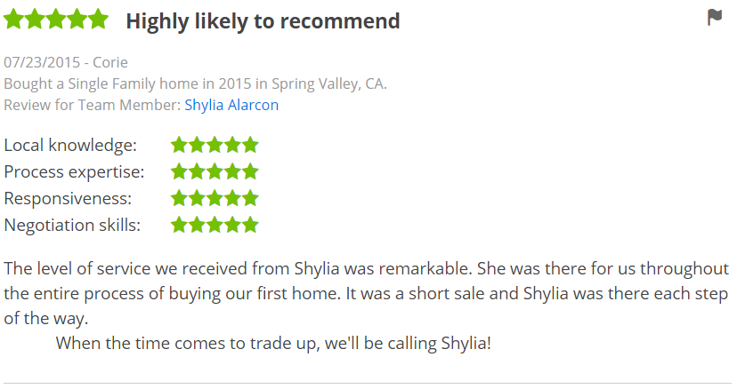 Five Star Zillow Agent Reviews in La Mesa San Diego - The Lewis Team in San Diego