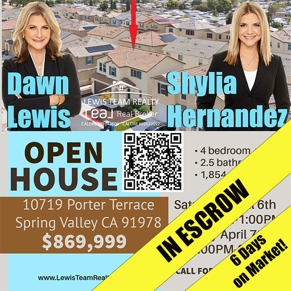 In Escrow in Spring Valley San Diego CA 6 days on market