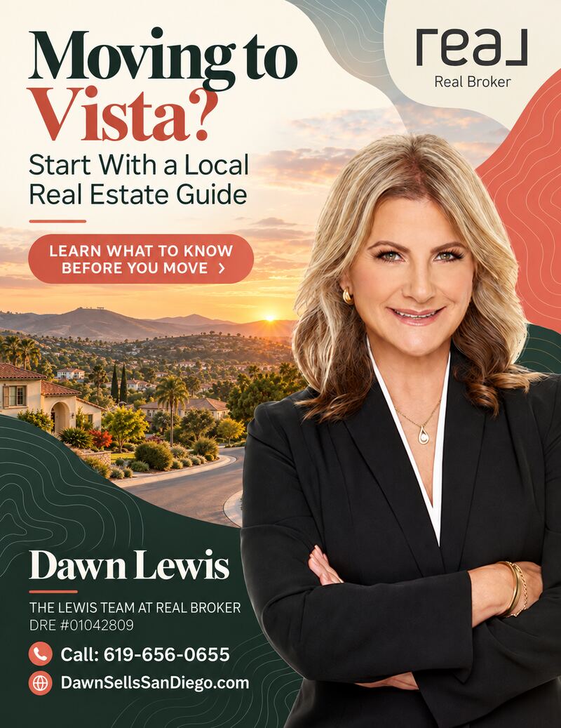 Move or relocate to Vista in North County San Diego