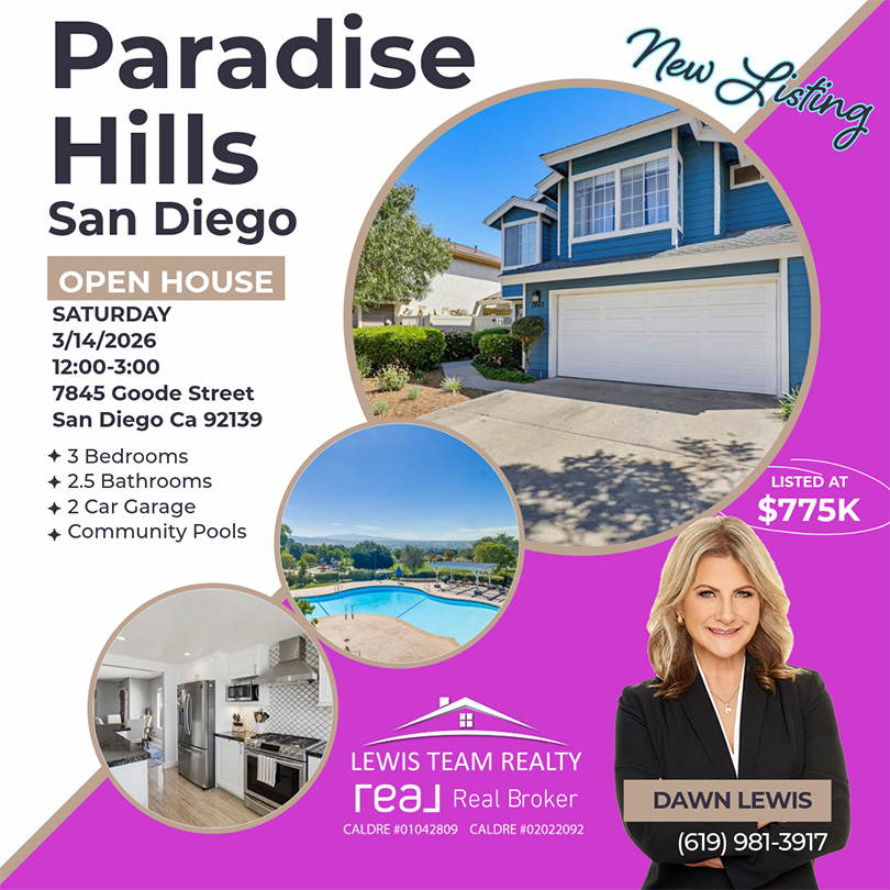 Paradise Hills San Diego Real Estate Open House