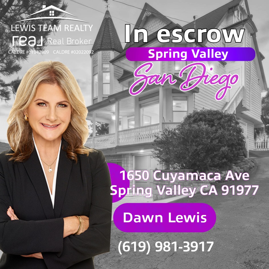 San Diego Real Estate Home in Escrow Spring Valley
