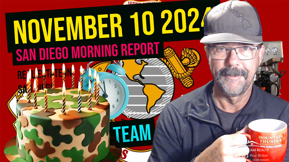 San Diego Real Estate Morning Report November 10 2024