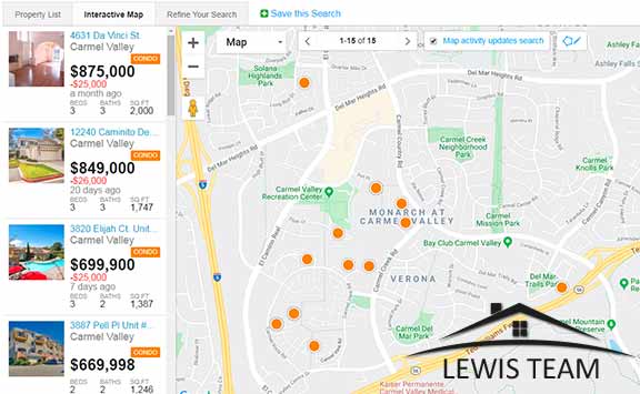 Search for Carmel Valley 92130 Condos for Sale by Maps