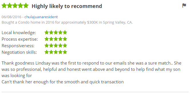 ZILLOW 5 Star Review - Buying a condo in San Diego Spring Valley Zillow Review - The Lewis Team