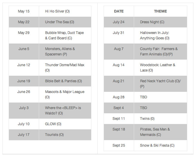 Cruiser Bike Schedule