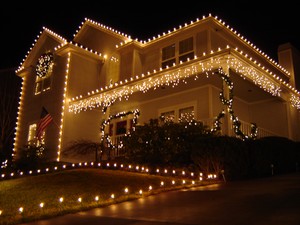 house with lights