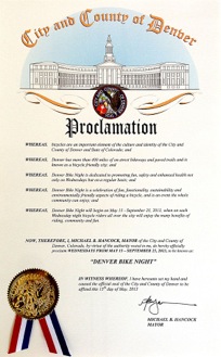 Denver Bike Night Proclamation