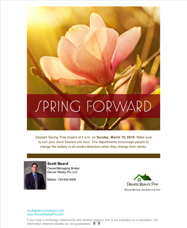 Denver Realty Pro Daylight Savings Time To Spring Forward 