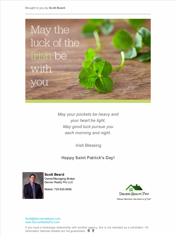 Denver Realty Pro St. Patricks Day Greeting 