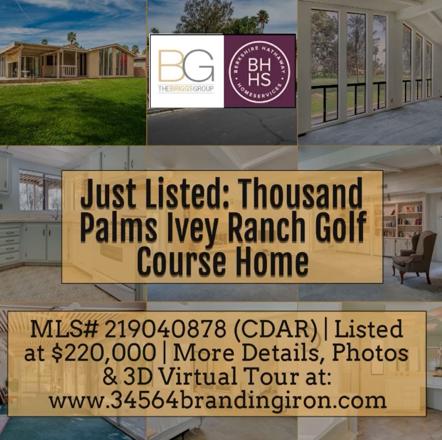 Just Listed Thousand Palms Ivey Ranch Golf Course Home