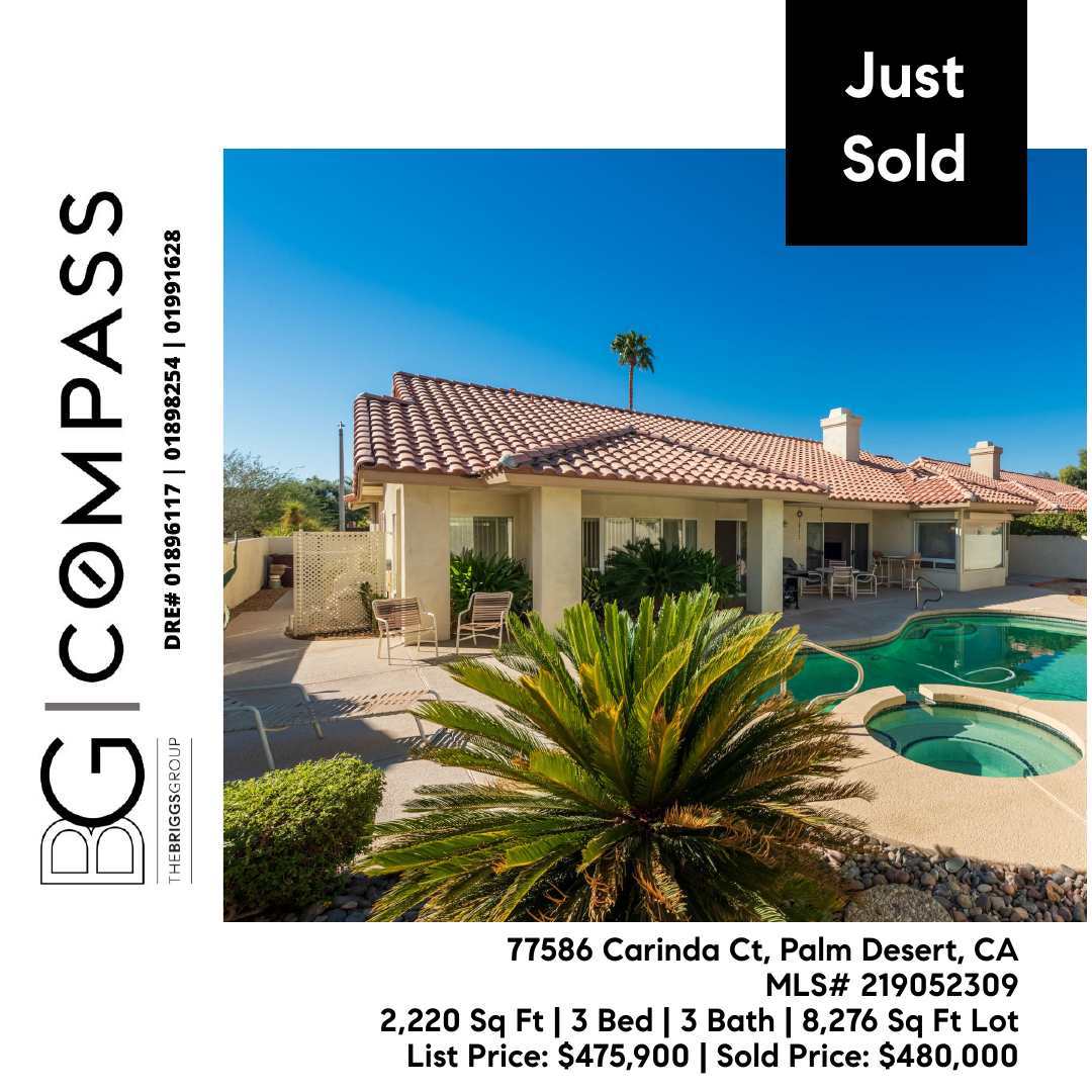 Just Sold Quiet Palm Desert Whitehawk CulDeSac Home