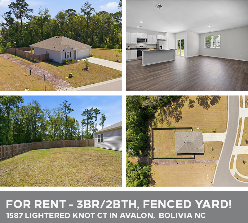 For Rent! 3br/2bth Home in Avalon Neighborhood, Bolivia NC