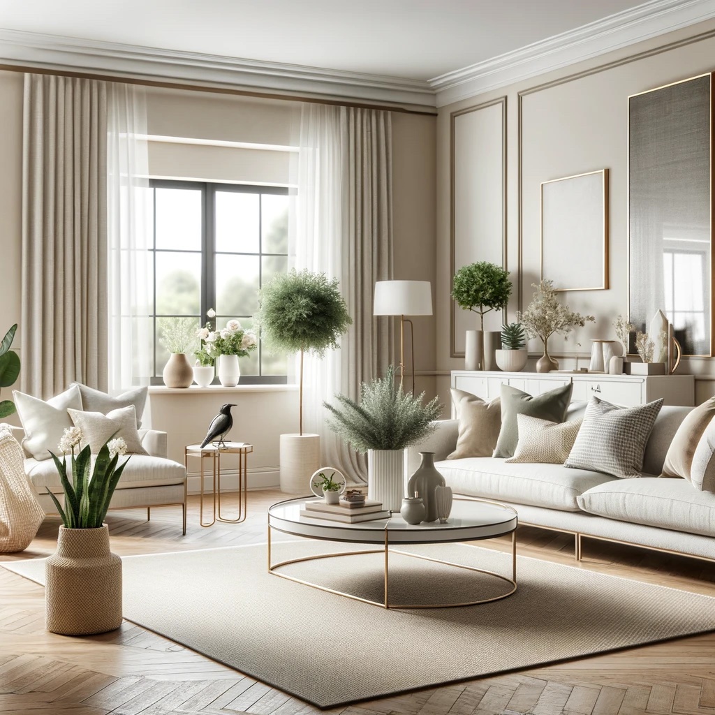 This space is neatly organized and stylishly decorated, ideal for illustrating a home prepared for sale.