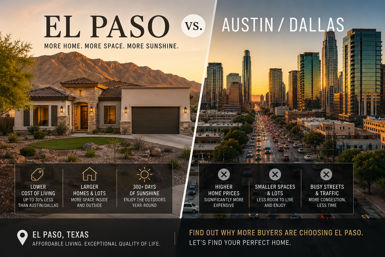 Homes for sale in El Paso, TX, El Paso cost of living 2026, El Paso vs Austin cost, Texas housing affordability, moving to El Paso Texas, El Paso real estate market, affordable Texas cities, buy home El Paso, cost of living Texas comparison
