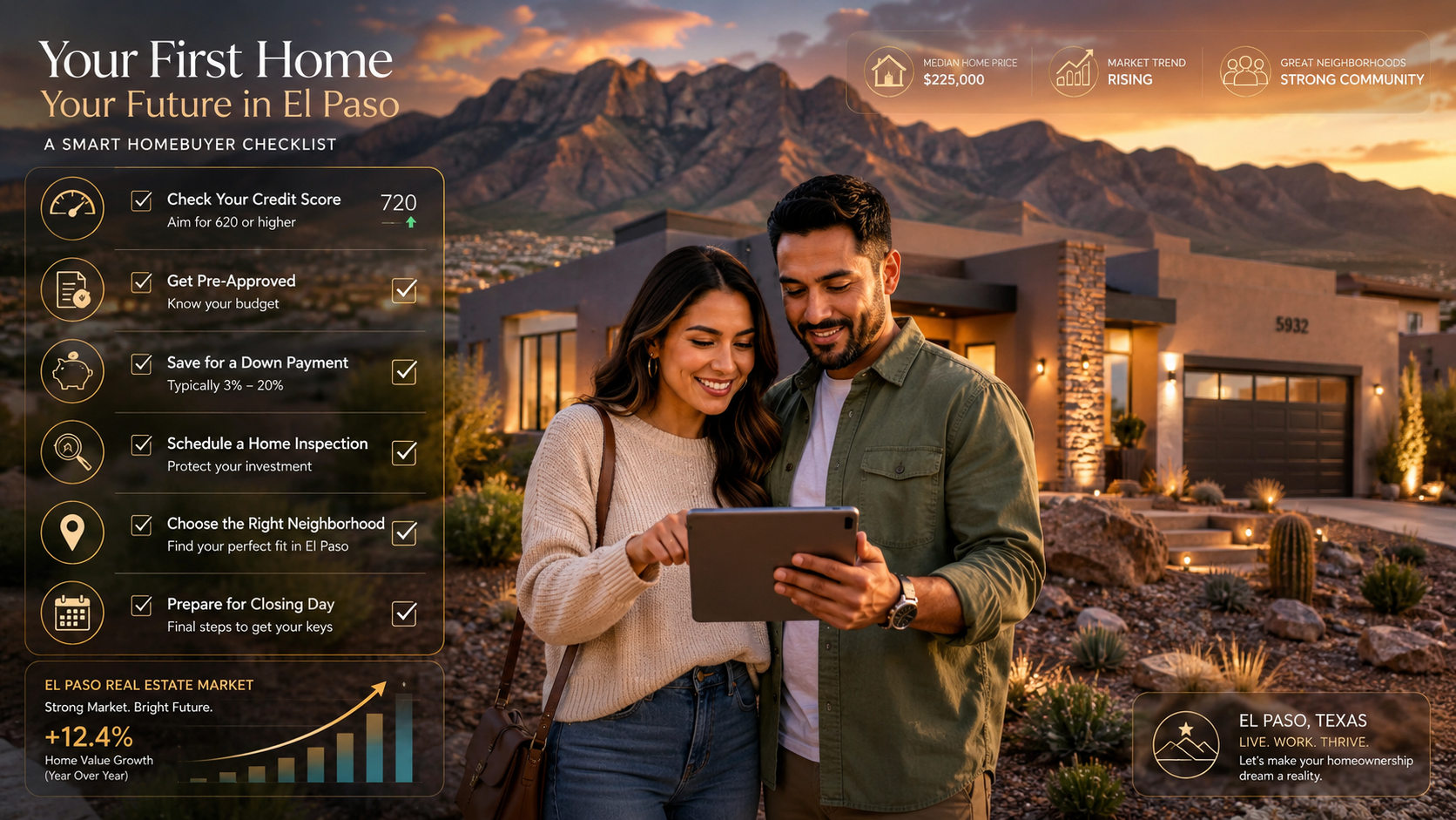 Home for sale in El Paso, TX, El Paso First-Time Buyer Checklist (2026 Edition) | Everything You Need Before Buying a Home