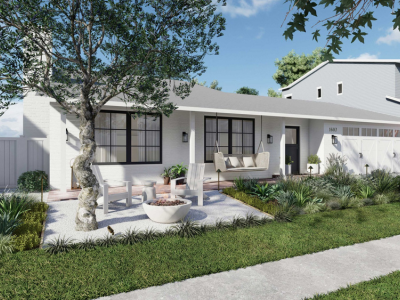 Luxury infill development and mid-century ranch homes in Eastside Heights Costa Mesa