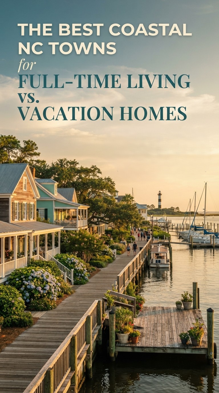 The Best Coastal NC Towns for Full-Time Living vs. Vacation Homes