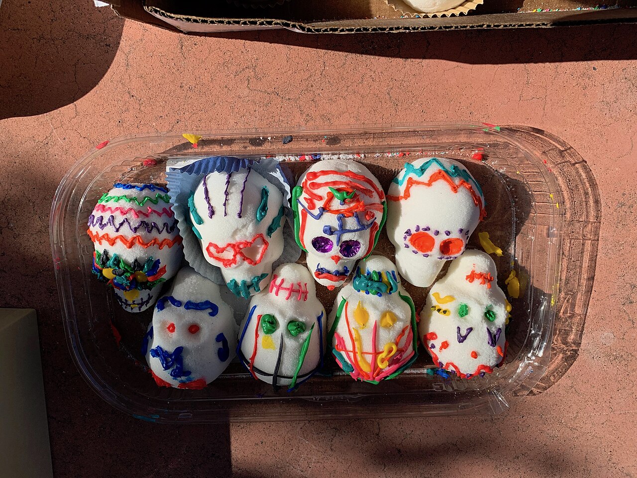 Colorful sugar skulls for Día de Muertos