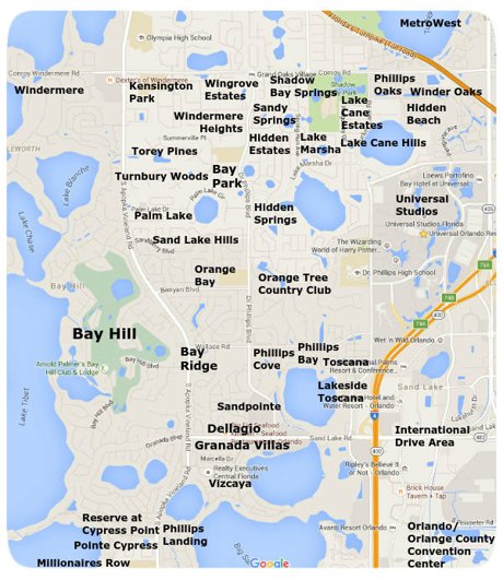 Dr. Phillips neighborhood map