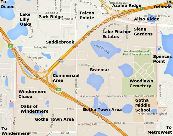 Gotha neighborhood map