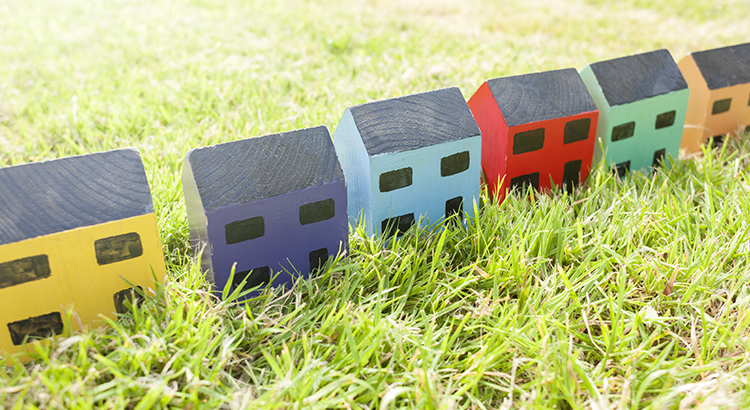 Mini houses in a row
