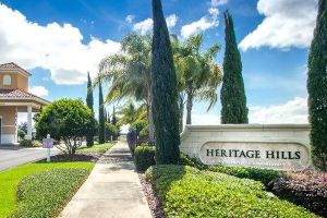 Heritage Hills 55-plus gated community entrance in Clermont, Florida