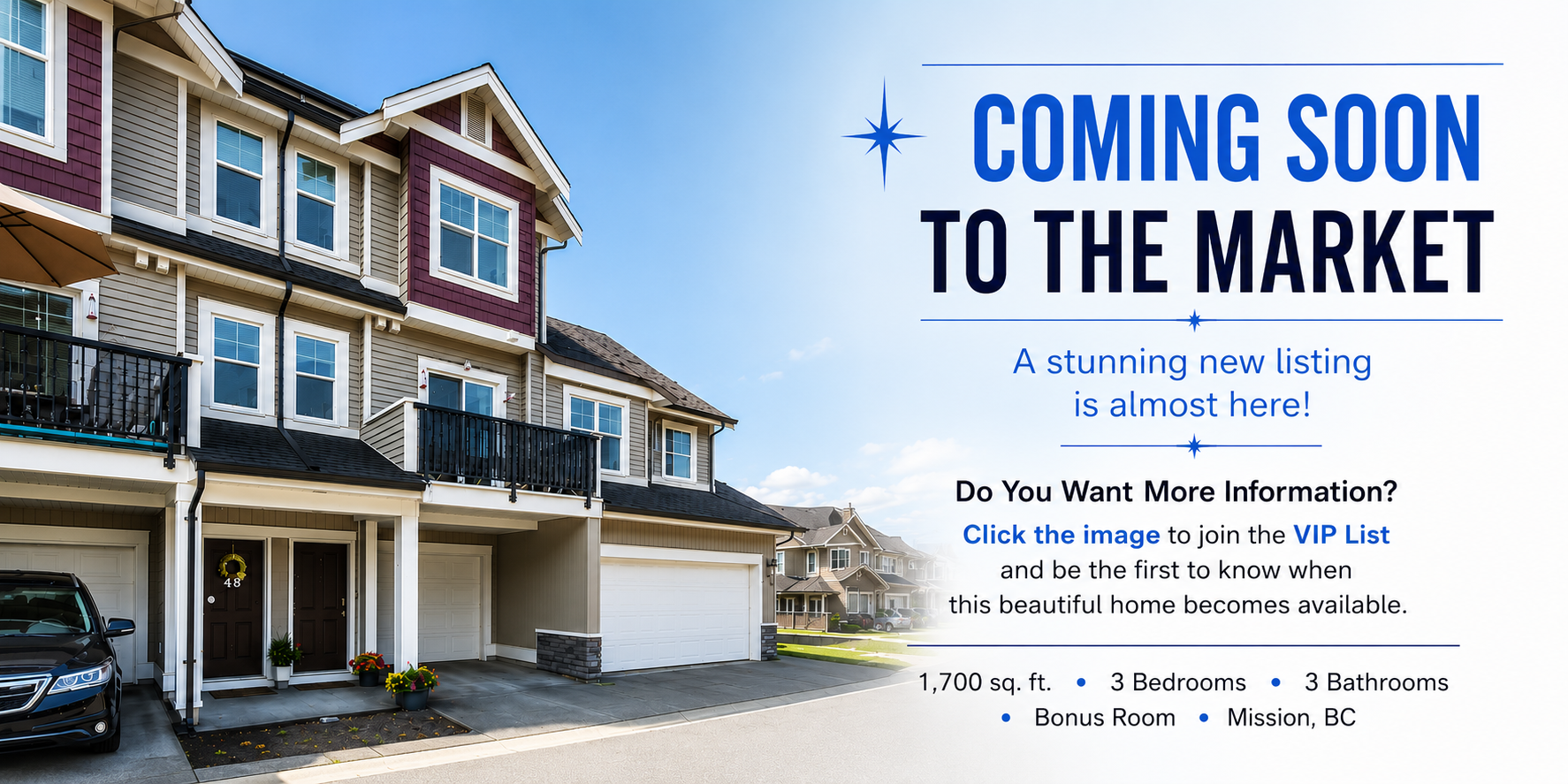 Coming soon listing in Mission, BC