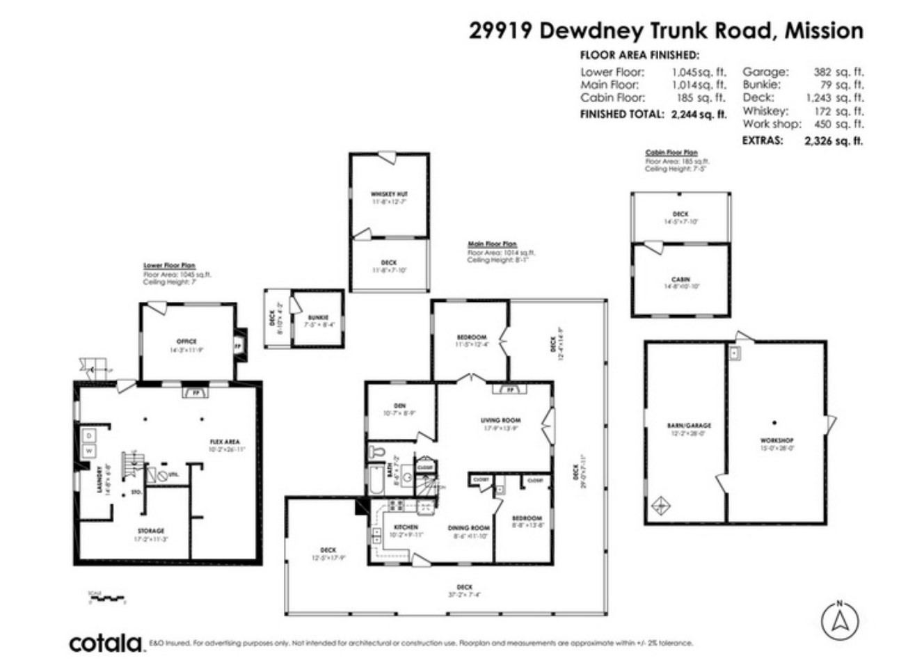 Floor plans for all buildings