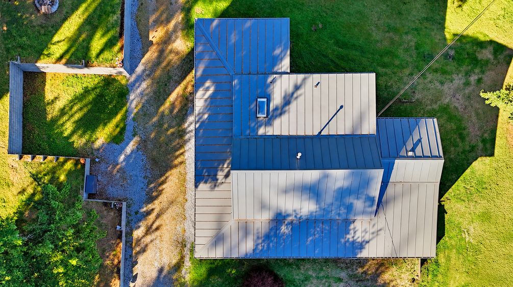 Steel roof on the main house
