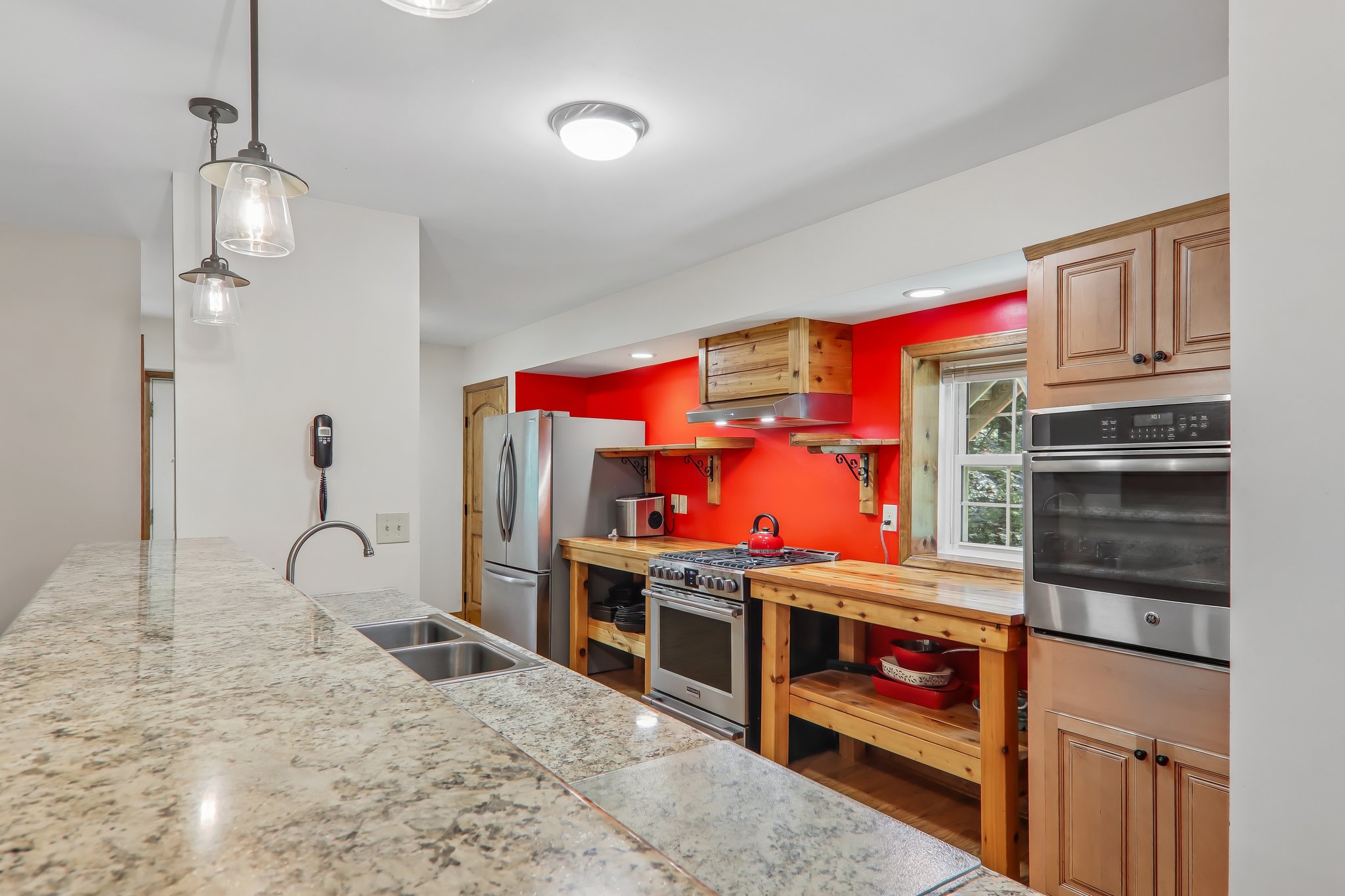 Full kitchen in the second living quarters at 1414 Kanuga Road