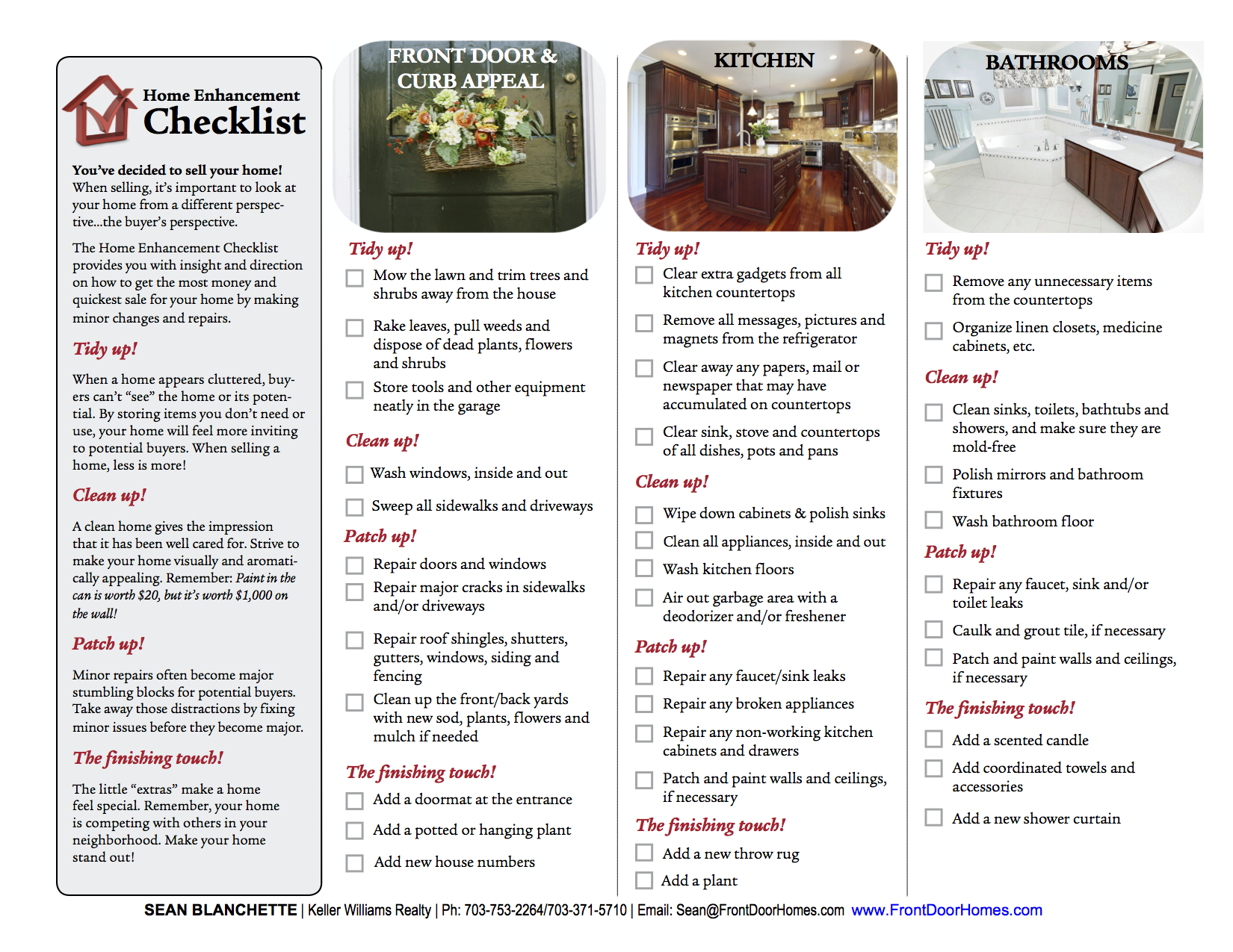 Home Enhancement Checklist