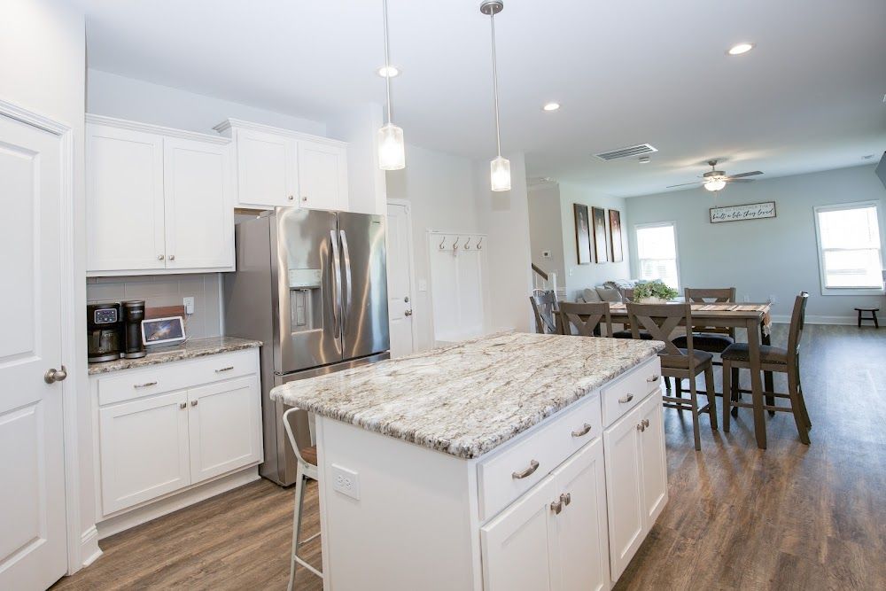 Kitchen island looking toward the dining area at 221 Vega Lane