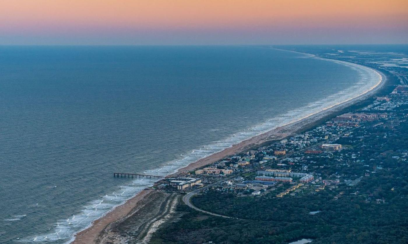 Aerial view of St. Johns County coastline