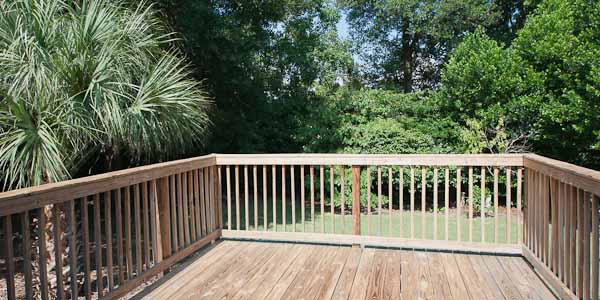 Deck and backyard